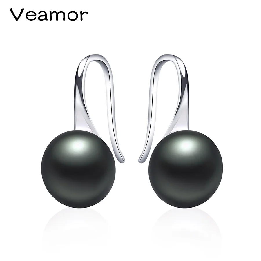 2016 новые модные высококачественные черные серьги с пресноводным жемчугом для