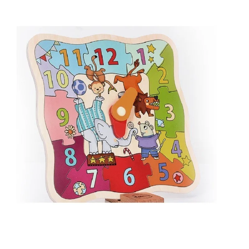 

Learning Funny Educational Jigsaw Round Colorful Clock inspirational Activity For Children