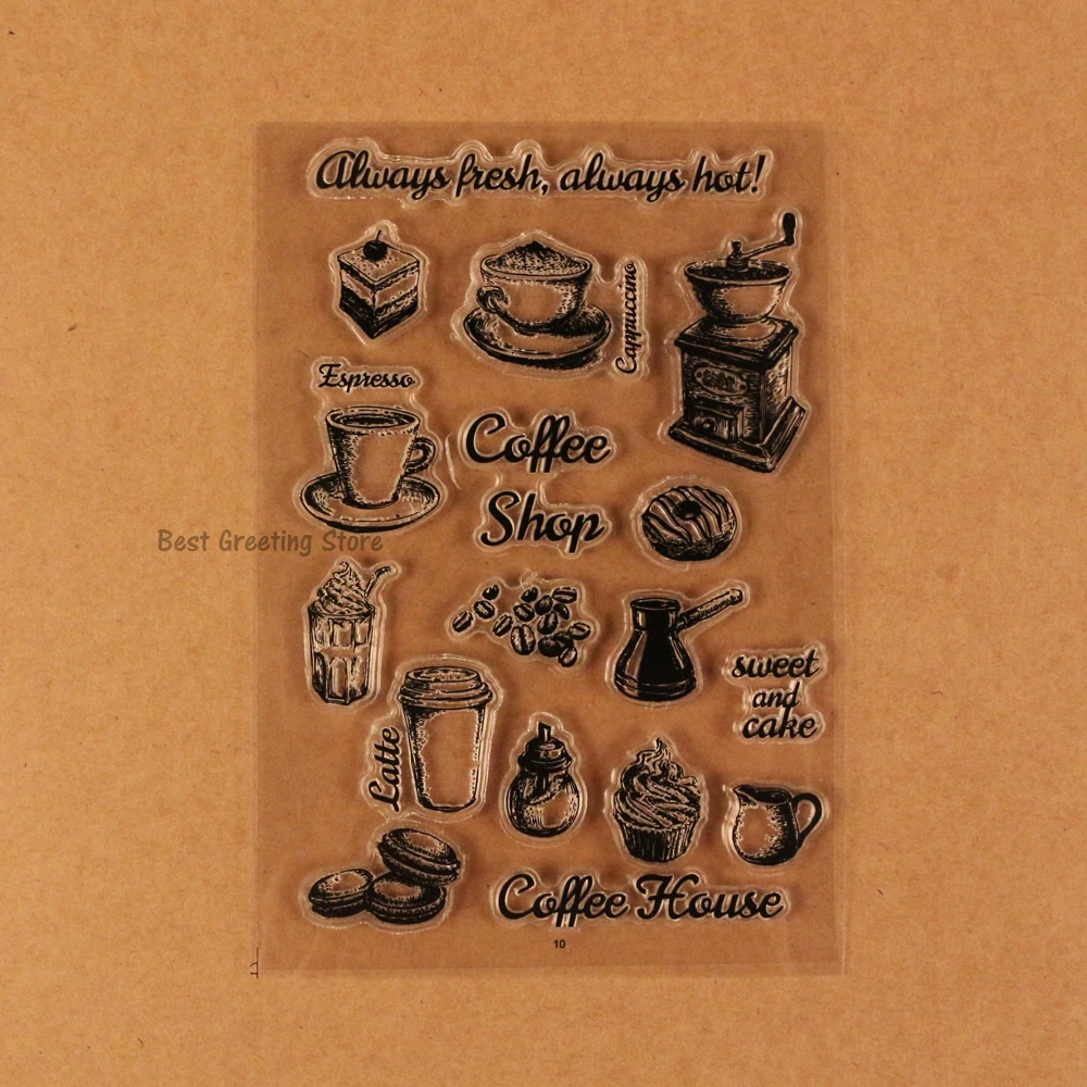 Clear Coffee Shop Stamps Scrapbooking and Cardmaking Supplies Coffee