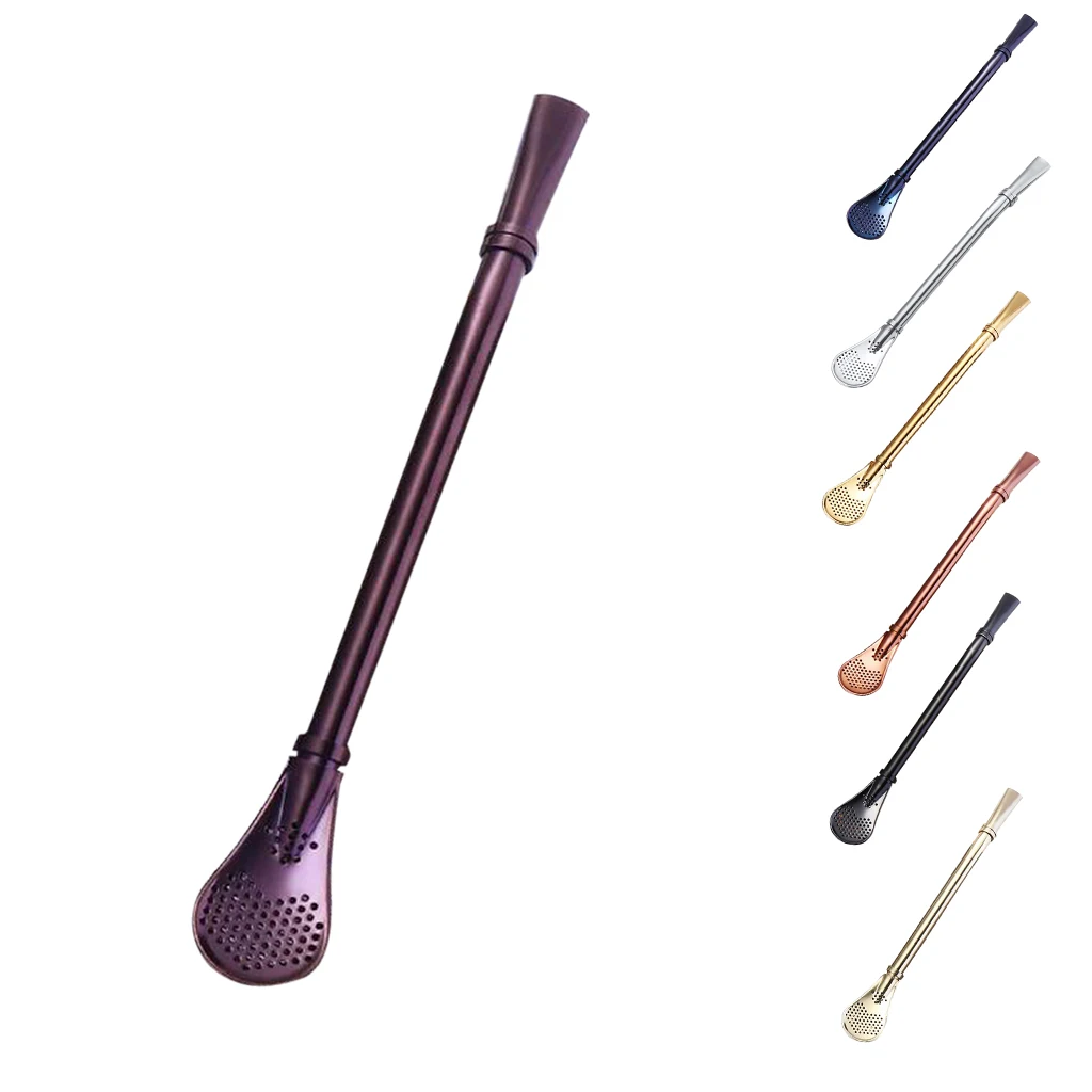 6 Colors Spoon Straw Tea Infuser Coffee Spoon Novelty Design for Adult&Child kitchen coffee house Tableware