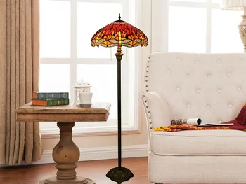 

European style Tiffany rose flower Stained Glass floor lamp for dining room bedroom lamp E27 110-240V