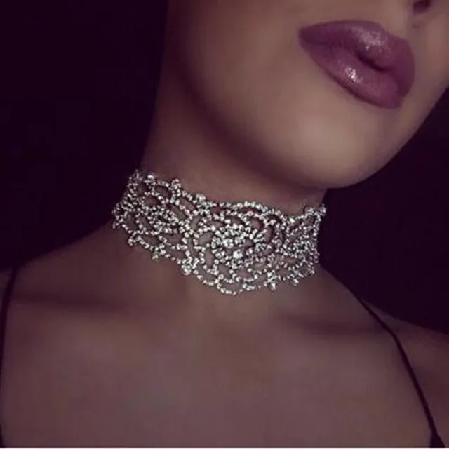 Dvacaman Brand 2017 Full Crystal Rhinestone Chokers Necklace Women