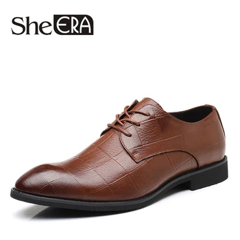 

She ERA Brand Men Shoes Top Quality Oxfords Male Italian Soft Leather Formal Shoes Men Flats Business Leather Casual Shoes