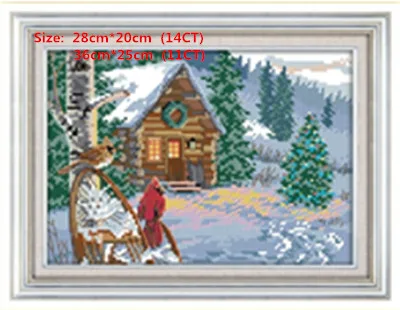 Наборы для вышивания крестиком водорастворимый холст для вышивки крестиком декорации DIY рукоделие подарок для украшения дома - Цвет: Winter cabin