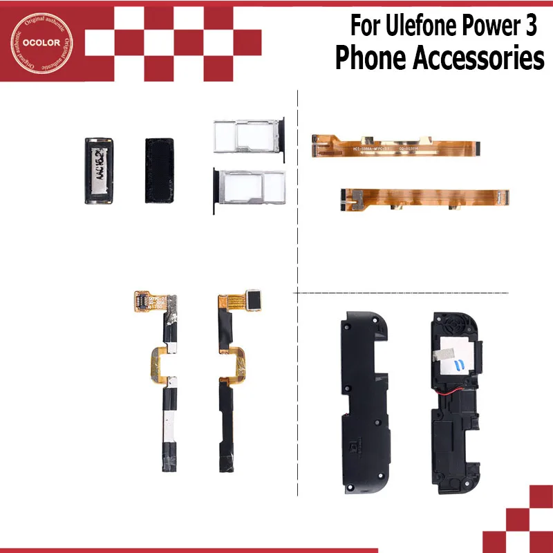 

ocolor For Ulefone Power 3 Earpiece Loud Speaker Power Button Volume Flex Cable SIM Card Holder Motherboard For Ulefone Power 3