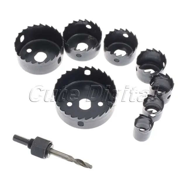 8pcs diy hole saw tool drill bit metal cutter set kit 19mm 64mm wood sheet metal drill bit