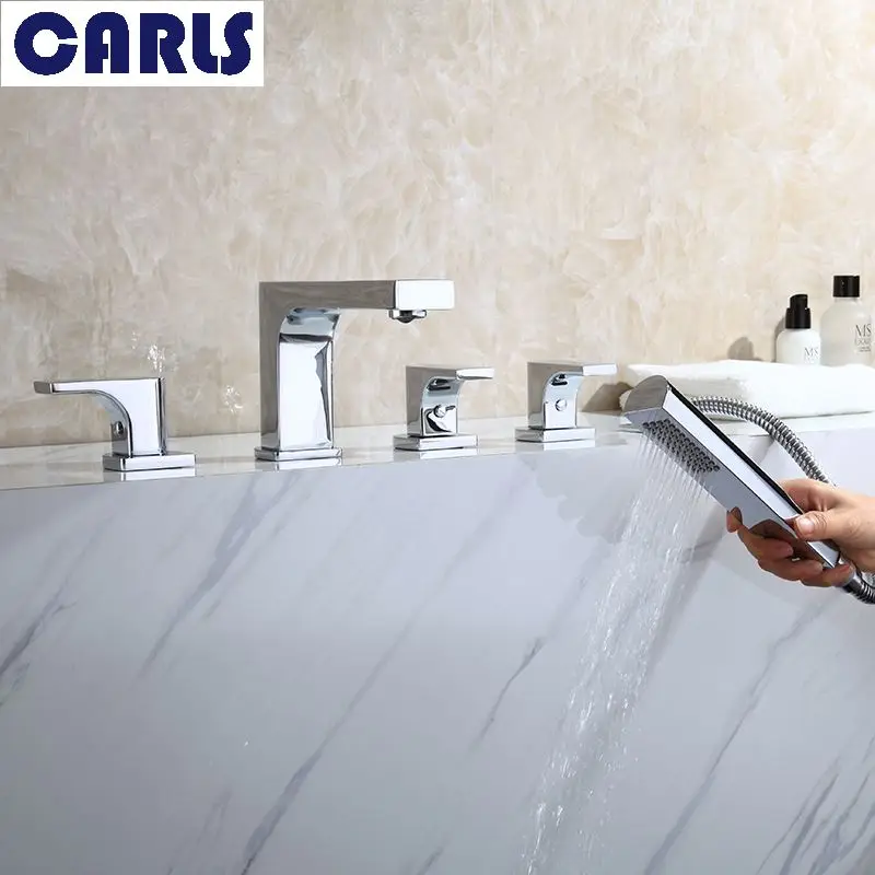 

The bathroom is multi-functional bathtub faucet five sets of European style hot and cold bathtubs and sprinkler faucets