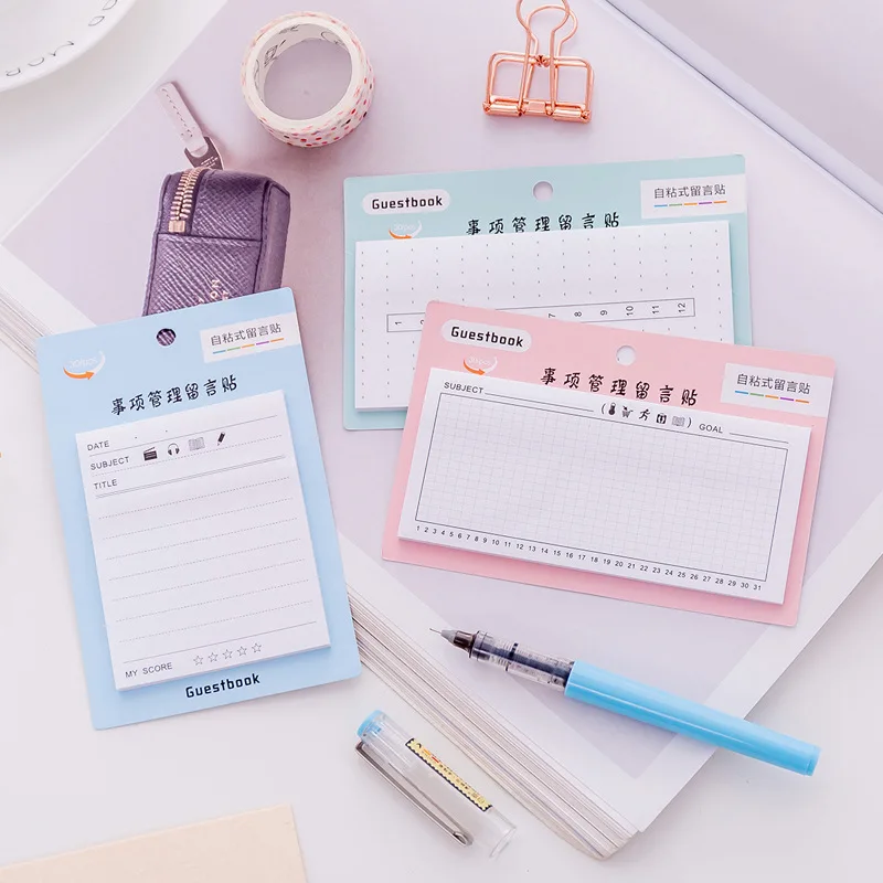 

1 PC Korean Stationery 30 Sheets Memo Pad Creative Matters Management N Times Functional Manual Convenient Mini Sticker Notes