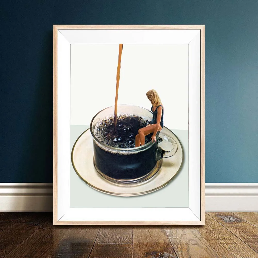 

Abstract Woman Poster Black Coffee Posters and Prints Modern Canvas Painting Wall Art Pictures For Living Room Decor For Home
