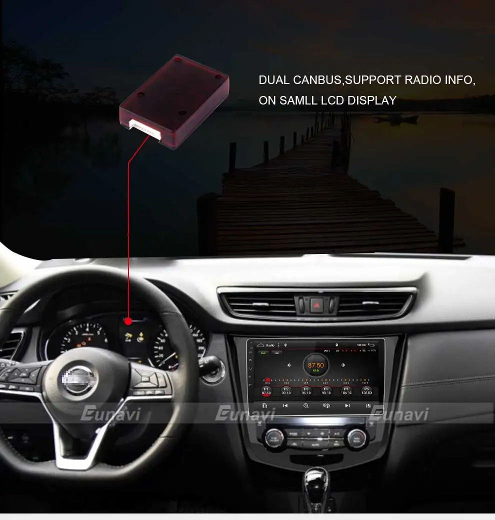 Perfect Eunavi 10.2" Android 8.1 Car GPS Radio Player for Nissan X-Trail Qashqail 2014-2017 with Quad Core 2GB+32GB Stereo Multimedia 2