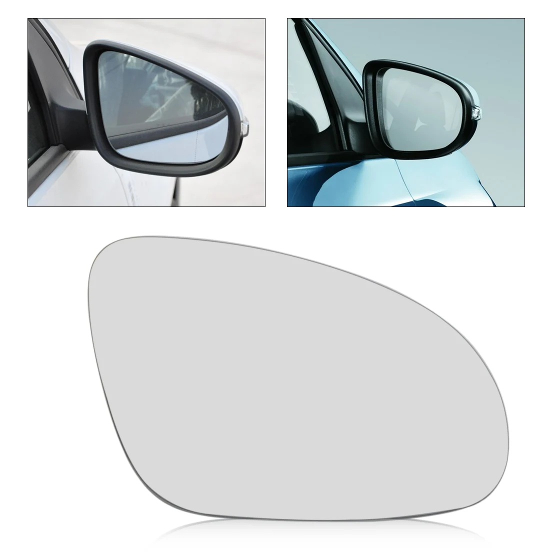 beler Car Right Side Wing Mirror Glass Heat W/ Holder for Volkswagen VW Golf GTI Jetta MK5 EOS R32 Rabbit Passat B6