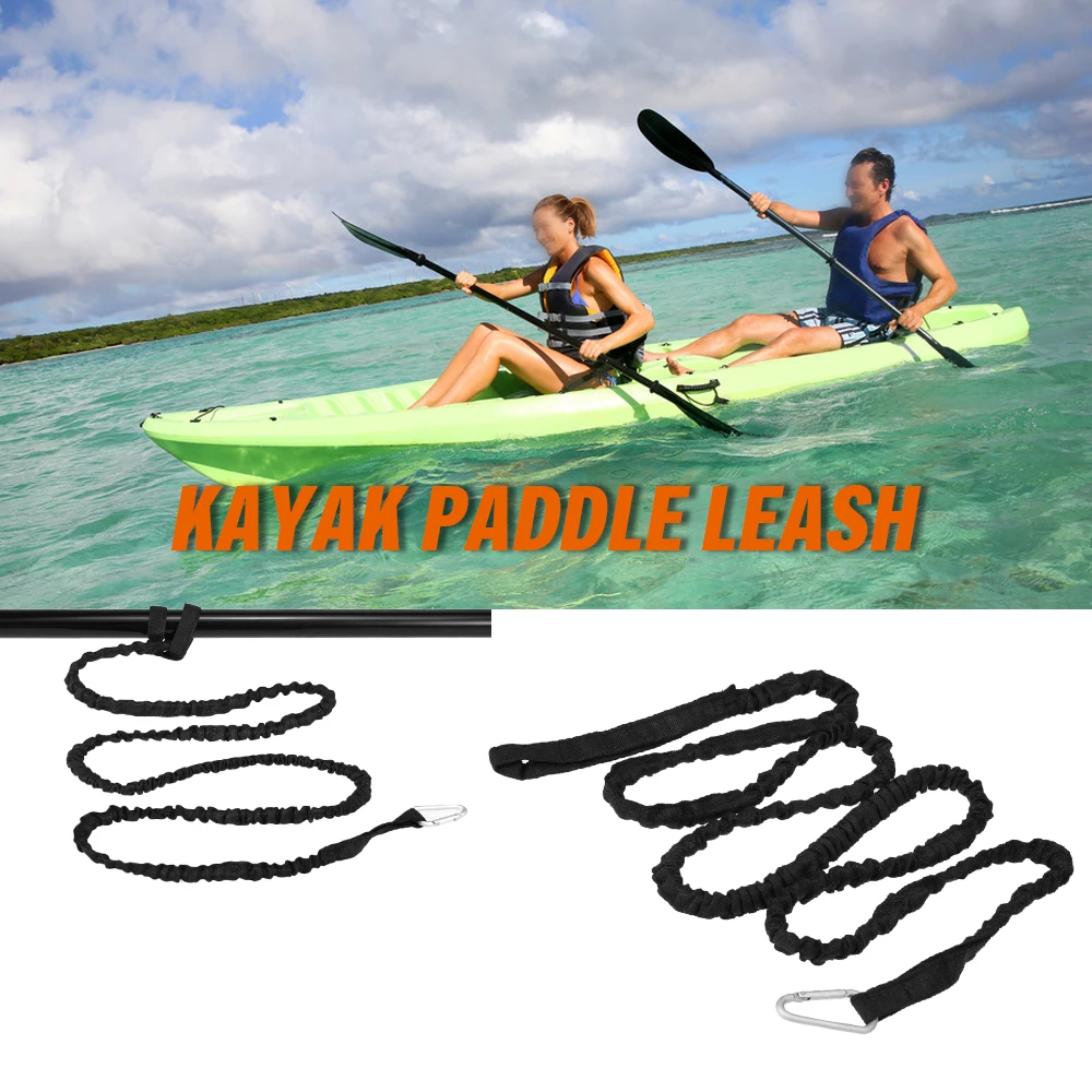 2 x Kayak Paddle Leash Fishing Rod Leash Accessory Leash SUP Leash Carabiner