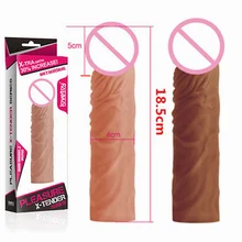 Lovetoy Man Penis Sleeve 7 7 inch TPE Super Realistic Dildo Enlargement Solid Head Extender Reusable