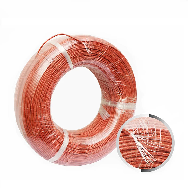 UL3122 Silicone Braided Wire 50M High Temperature Wire Glass Fiber Silicone Rubber Flame Retardant Tinned Soft Copper Cable      (1)