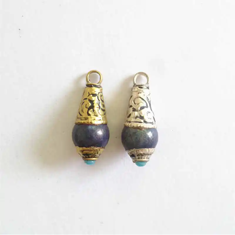 TBP627 Непальские бриллиантовые очаровательные медные кулоны с лазуритом|charms
