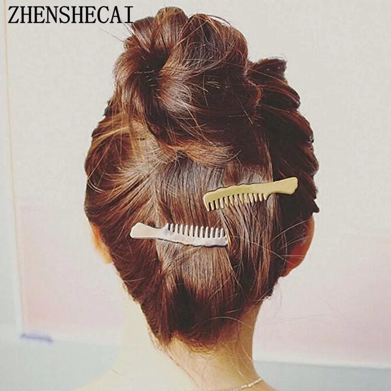 

New Fashion Gold/Sliver Hairpin Wedding Hair Accessories Metal Bridal Hair Combs Jewelry accessories handmade girl gift t4