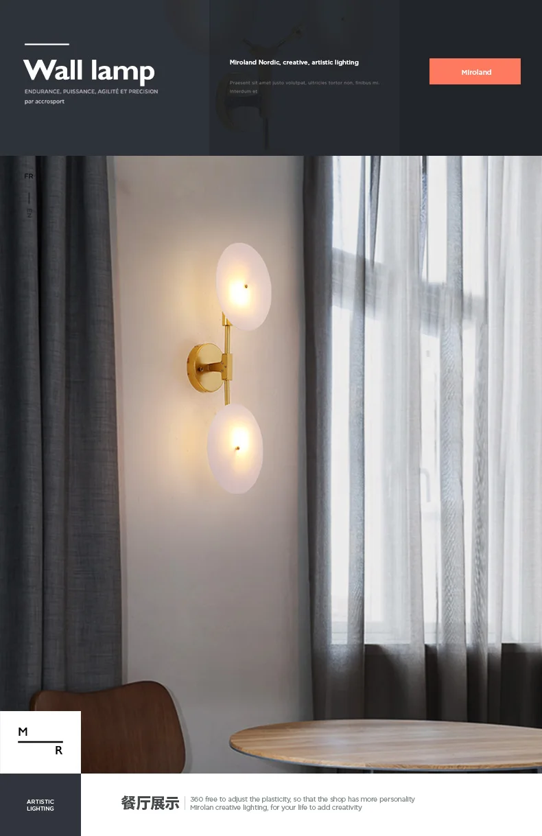 Светодиодный светильник для гостиной, скандинавские светильники, чердак, освещение, настенные светильники для спальни, домашний декор, освещение для коридора, современные настенные светильники