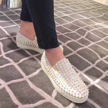 

Plus Size Nice Summer Woman Shoes Fashion Rivets Casual Shoes Women Round Toe Flat Women Loafers Slip On Zapatillas Mujer 25-61