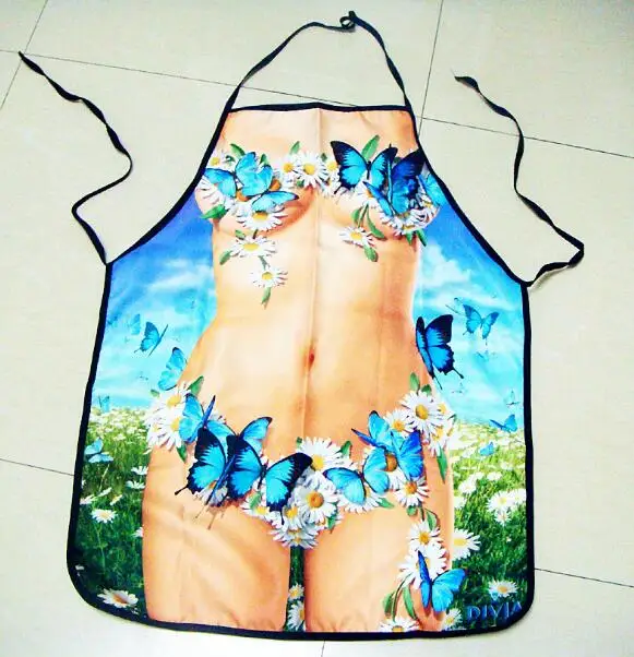 

Freeshipping new beauty Printed Funny Apron Sexy Kitchen Cooking Home BBQ Apron Party Gift