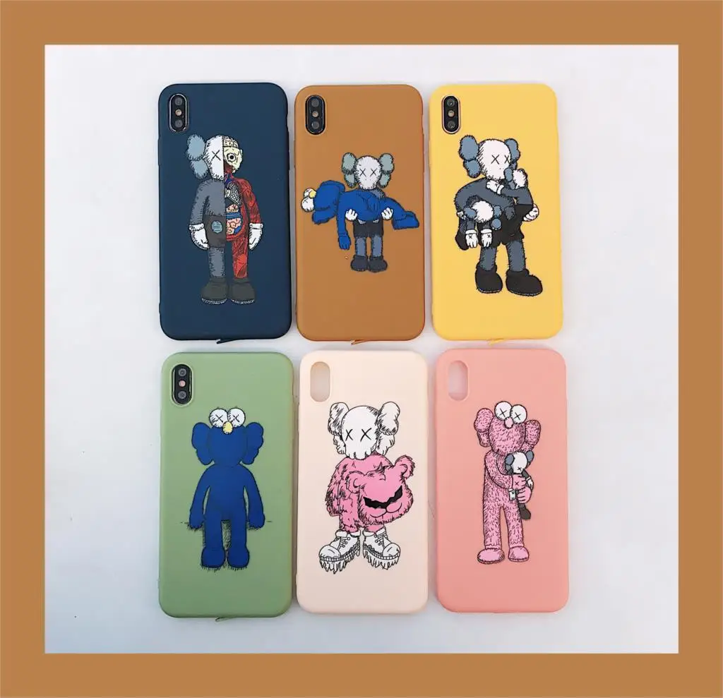 

Funny Kaws XX Sesame Street Toys Design phone case For iphone Xs MAX XR X 6 6s 7 8 plus Fashion Couple Candy Soft TPU back Cover