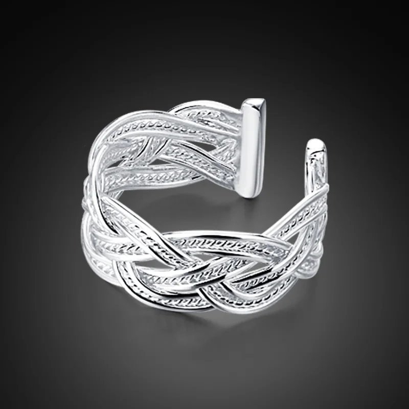 Semplice Signore Di Stile 925 Sterling Silver Anello Di Disegno Del Modello Di Anello In Argento Anello Aperto Gioielli In Argento Massiccio Della Rag