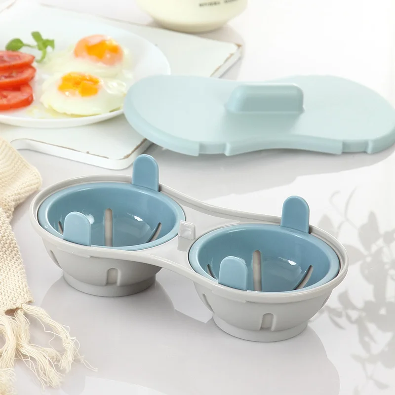 

1Pc Perfectly Cooked Egg Boiler Cup Egg Skillet Kitchen Steamed Egg Set Egg Poachers Double Cooking Tools Microwave Accessories