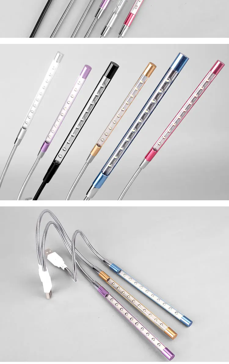 Feimefeiyou 1 шт. Новое поступление Ультра-яркий гибкий светодиодный USB Свет Книга настольная лампа 10 светодиодный S 6 цветов для ноутбука Тетрадь