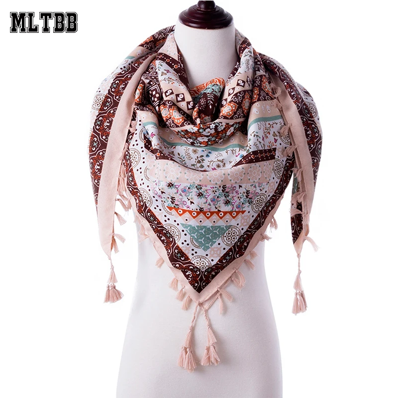 

MLTBB 2019 Winter Scarf For Women Triangle Warm Scarf Women Plaid Cashmere Scarves Female Girls Shawls Blanket Scarf