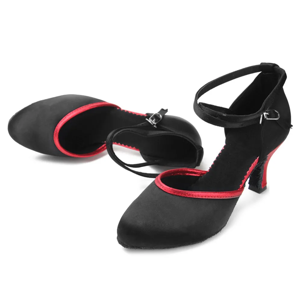 Обувь для латинских танцев для взрослых, для женщин, девочек, детей, для современных танцев, атласная бальная танцевальная обувь на каблуке около 7 см/5 см