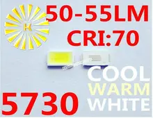 16000 pcs x 5730 Branco Branco Quente Branco Fresco 0.5 w 50-55LM Ultra Indicação Brilhante LED SMD Contas de Luz