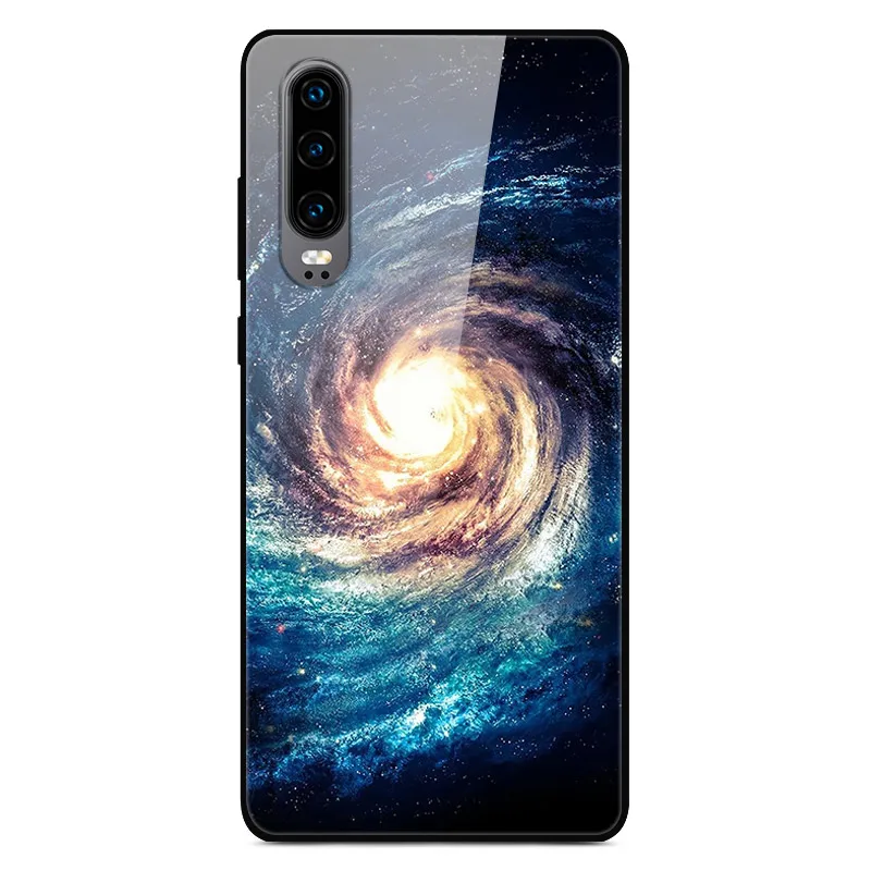 Чехол H для huawei P30, жесткий стеклянный чехол для телефона huawei P30 Pro P30Pro, Мягкий бампер, закаленное P 30, пространство для Huawe P30 - Цвет: 40