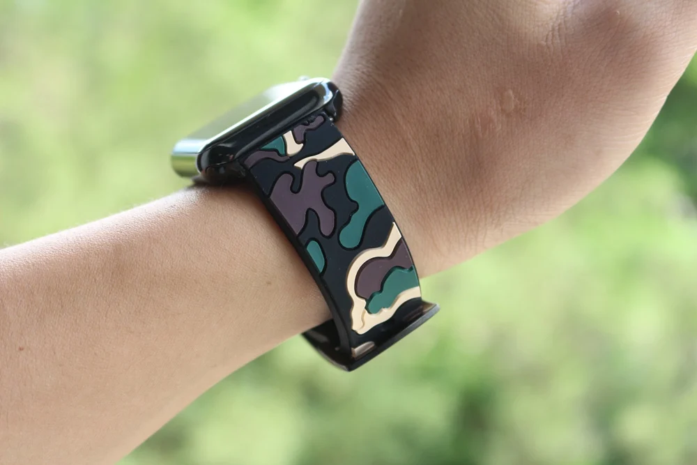 URVOI sport band for apple watch series 1 2 strap for iWatch CAMO colors Soft Silicone Replacement camouflage band with adapters26