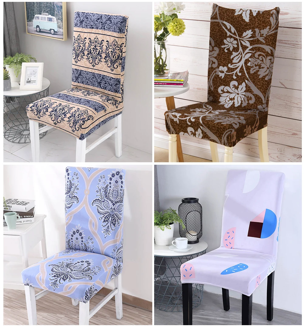 Geometry Kitchen Chair Covers Stretch Seat Cover Slipcovers Chair Stretch Furniture Covers Stool Spandex Towel Chair Cover 1PC (10)