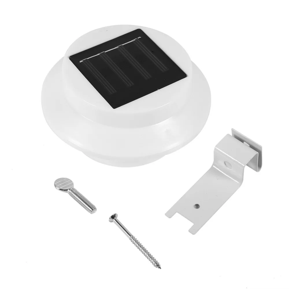 2 Colors Warm Cool Light 3 LED Solar Light Outdoor Wall Mounted Garden Yard Pathway Fence