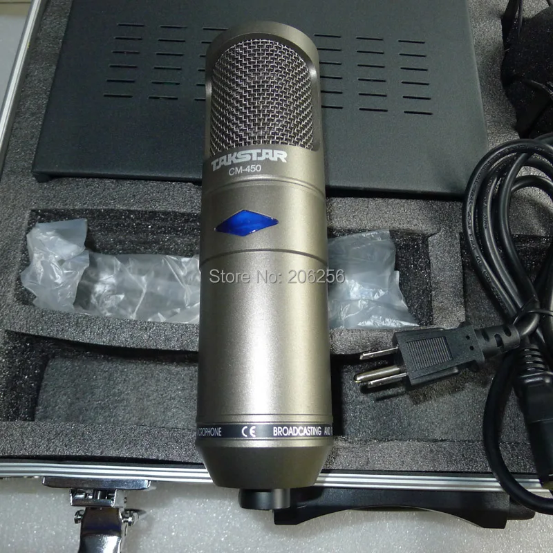 Takstar cm-450-l Super Cardioid tube professional condenser microphone broadcasting recording studio microphone Aluminum Box