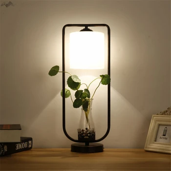 

LFH2017 New Creative Modern rural iron glass table light bedroom living room cafe bar decoration luminaria led hydroponic lamp