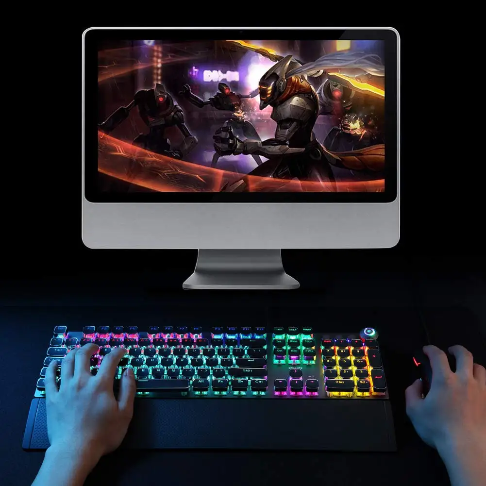 Игровая механическая клавиатура с RGB подсветкой плакировка подсветка защита от