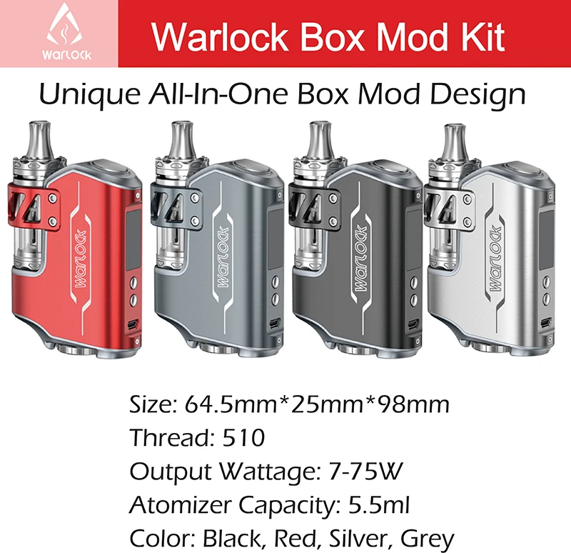 75w warlock  electronic cigarette kit detail