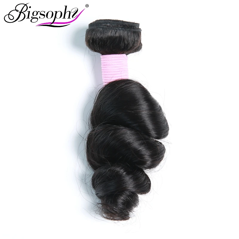 

Bigsophy Hair Brazilian Loose Wave Human Hair Wave Bundles Hair Extension 8-28inch Human Remy Hair Natural color Dye & Bleach