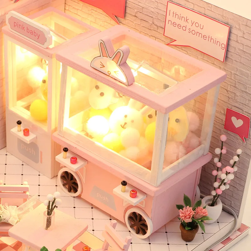 DIY Кукольный дом Миниатюрный Кукольный домик с мебельным набором деревянный дом Miniaturas кукольная машина игрушки для детей