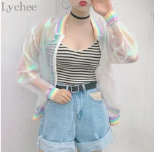 Lychee Harajuku Summer font b Women b font font b Jacket b font Laser Rainbow Symphony