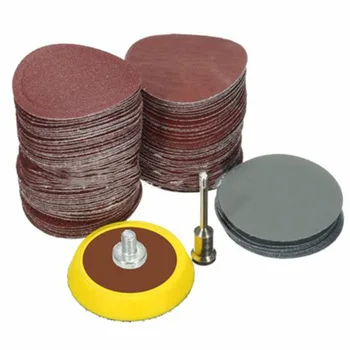 

100pcs 1 Inch Sanding Disc Hook Loop Sandpaper Sand Paper + 1x 50mm Plate Shank