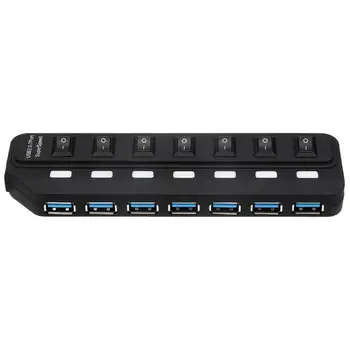 

New USB HUB 3.0 7 Ports Switch Multiple USB Splitter Porta Panel for Mobile Hard Disk / Phone/Mouse/Keyboard/MP3/MP4 l0726 #2