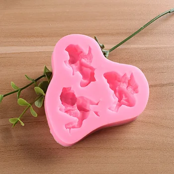 

3 Small Angel Shape Liquid Silicone Mold Fondant Mold Cake Decorating Tools Chocolate DIY Cooking