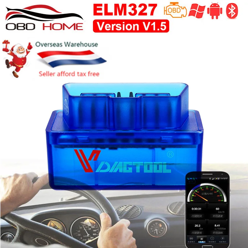 OBD2 автомобильные аксессуары Mini elm327 Bluetooth OBD2 V1.5 Elm 327 V1.5 OBD 2 Автомобильный диагностический инструмент сканер автоматический считыватель кодов