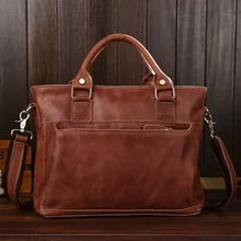 Men’s bags leather shoulder bags leisure portable oil wax postman dispatch baotou layer leather laptop bag