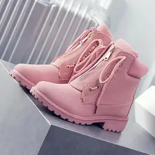 Зимние ботинки женская обувь нескользящие женские ботинки г. Новые повседневные зимние водонепроницаемые ботинки на шнуровке женская зимняя обувь размера плюс