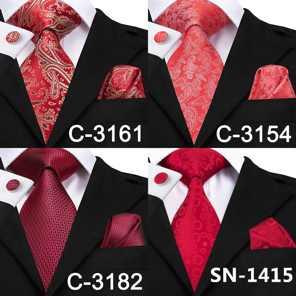 C-306, Hi-Tie, ярко-красный мужской галстук, набор, цветочный жаккард, тканые шелковые галстуки для мужчин, бизнес, свадьба, вечеринка, 8,5 см, классические галстуки