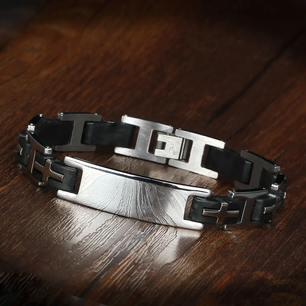 Мужской браслет из нержавеющей стали в стиле панк длина 220 мм|black men bracelet|stainless steel