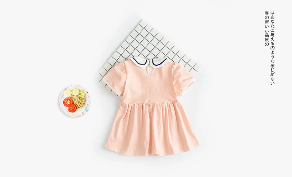 Retail-2017 summer baby girl dress toddler girls cute infant cotton dress kids girl sundress princess peter pan collar dress (11)